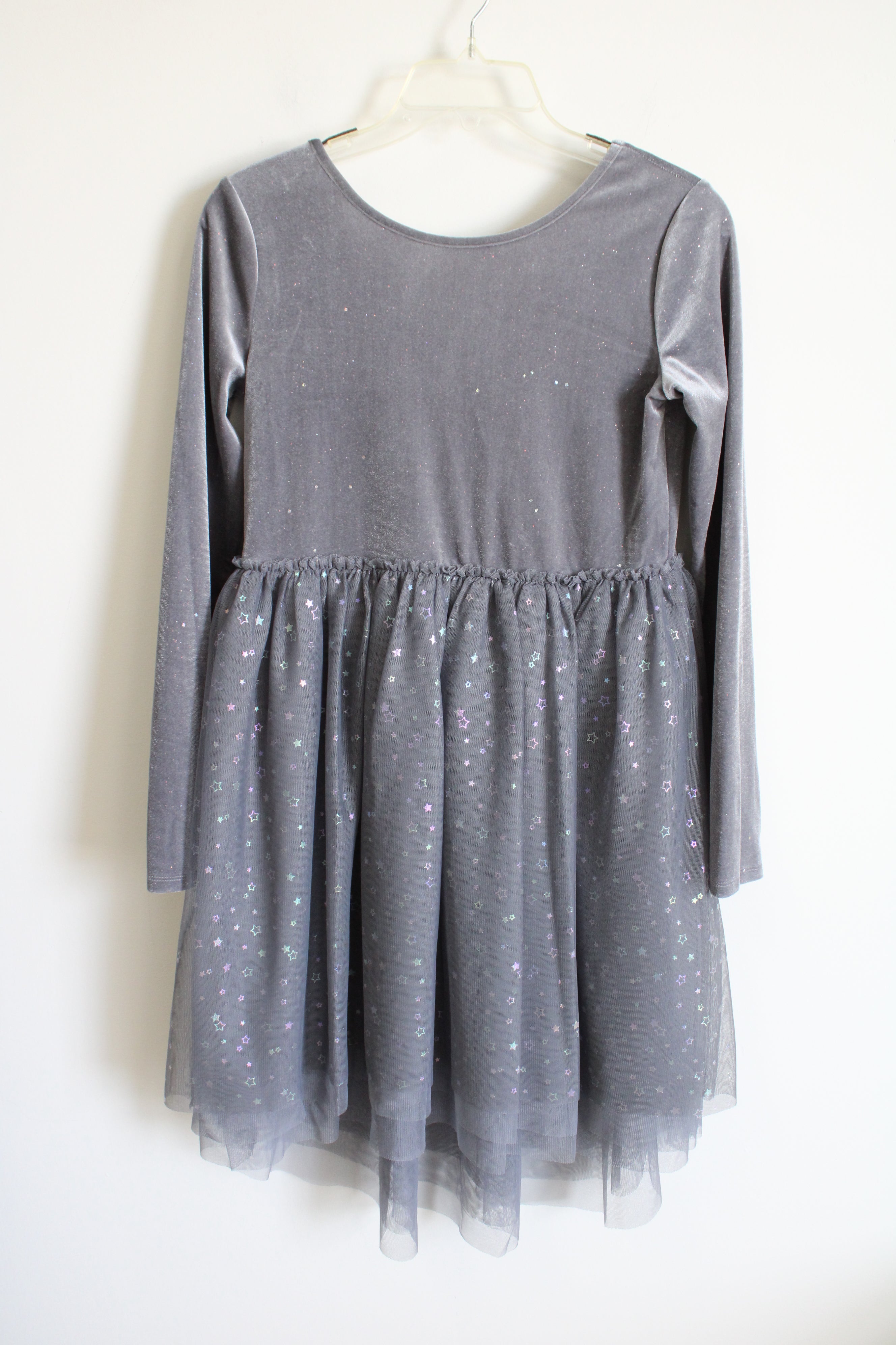 Cat & Jack Silver Tulle & Velvet Star Dress | 14/16