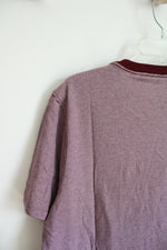NEW Old Navy Maroon & White Striped Cotton Shirt | L