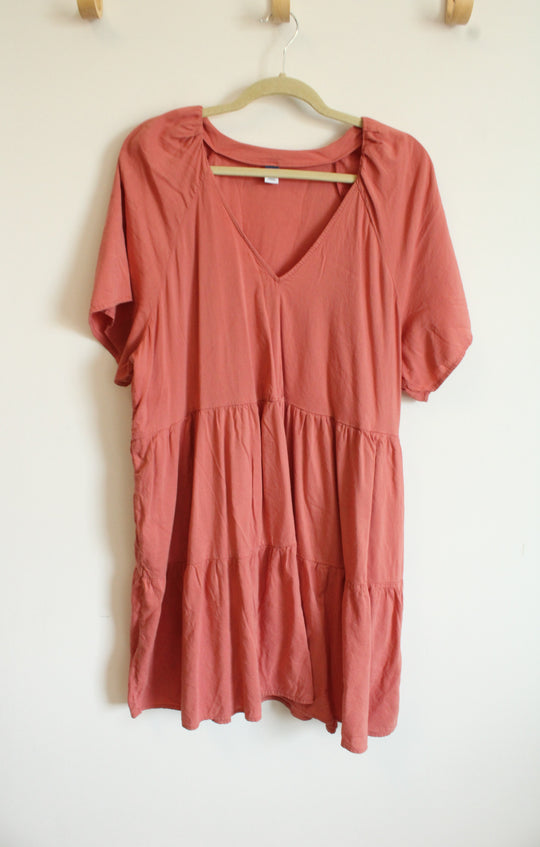 Old Navy Tiered Dusty Rose Dress | XL