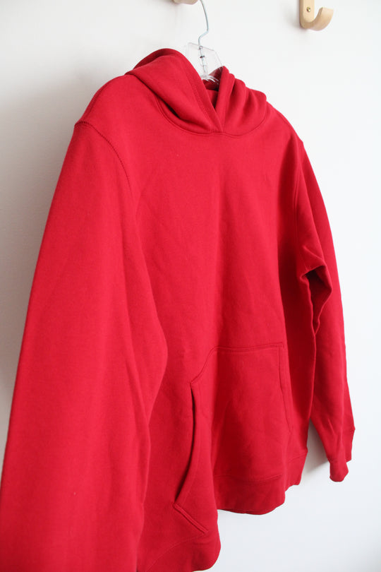 Lands' End Red Fleece Lined Hoodie | Youth XL (18/20)