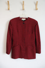 Christian Dior Red & Black Plaid Wool Jacket | 8