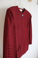 Christian Dior Red & Black Plaid Wool Jacket | 8