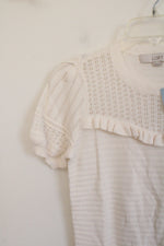 NEW LOFT Cream Knit Top | XXS Petite