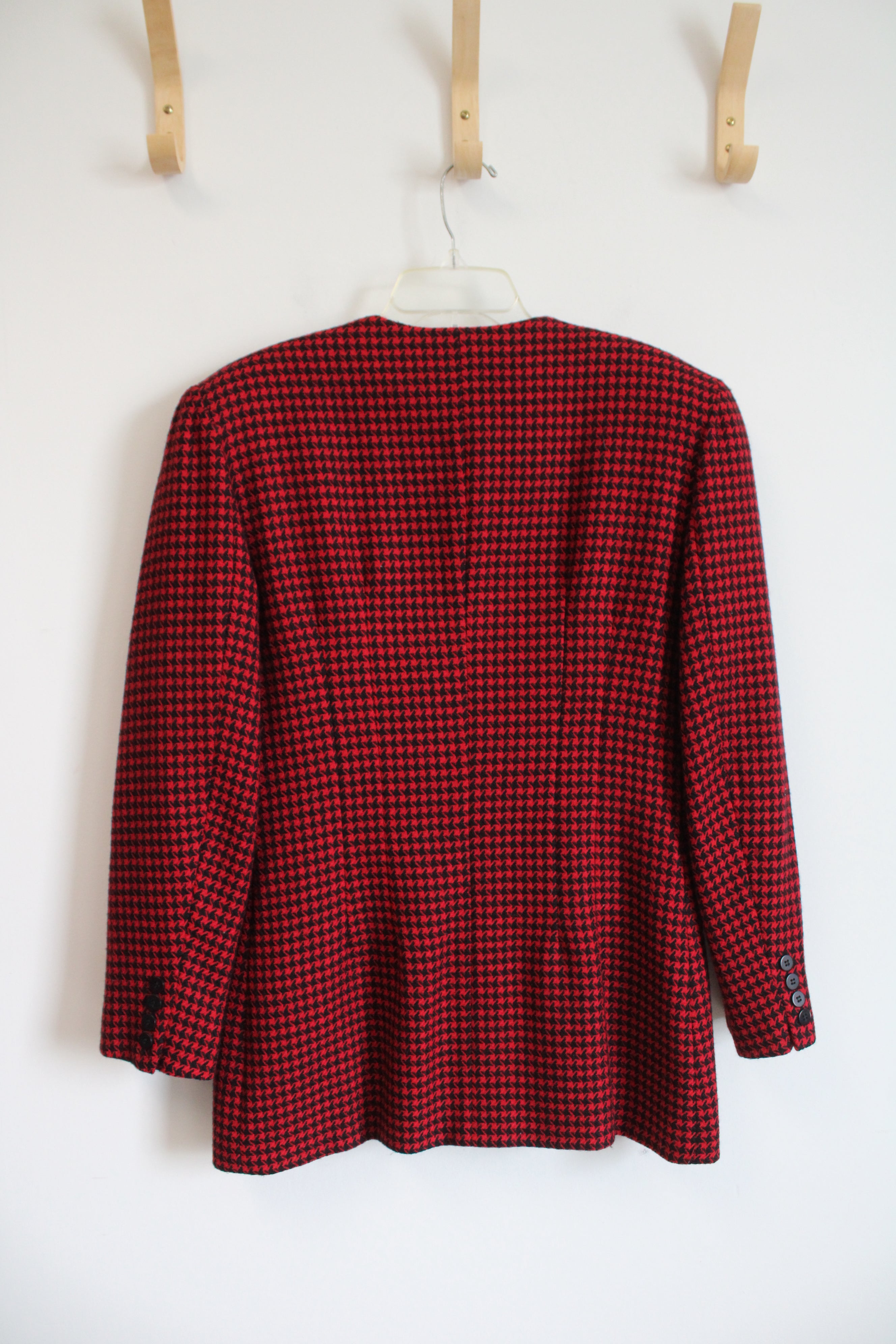 Christian Dior Red & Black Plaid Wool Jacket | 8