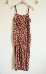 Old Navy Terracotta Orange White Vine Pattern Jumpsuit | M