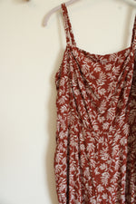 Old Navy Terracotta Orange White Vine Pattern Jumpsuit | M