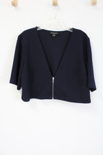 Perceptions Navy Blue Zip Up Shrug Cardigan | 18W