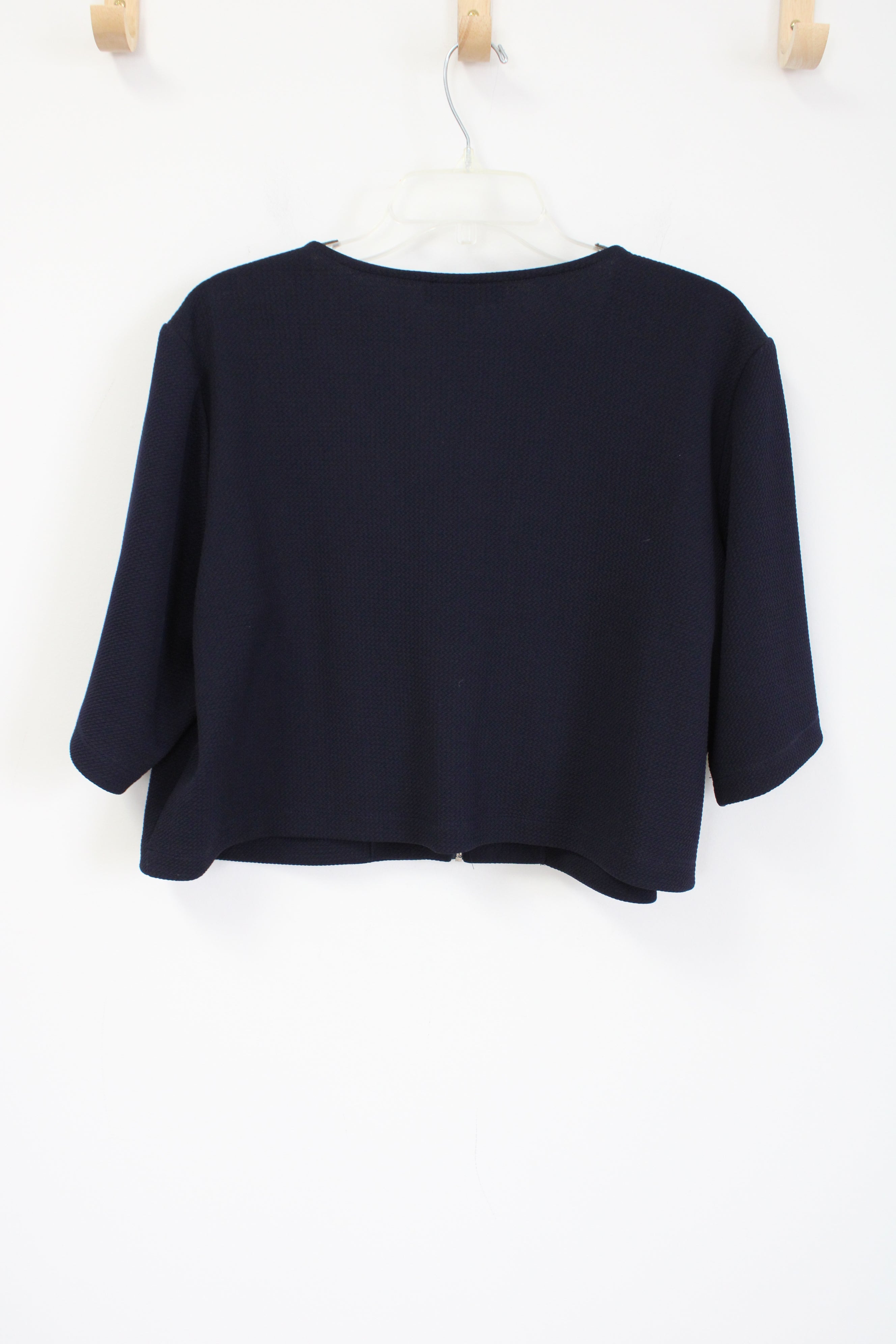 Perceptions Navy Blue Zip Up Shrug Cardigan | 18W
