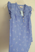 NEW LOFT Blue Floral Tank Blouse | XS Petite