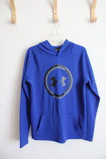 Under Armour Blue Black & Gray Logo Hoodie | Youth L