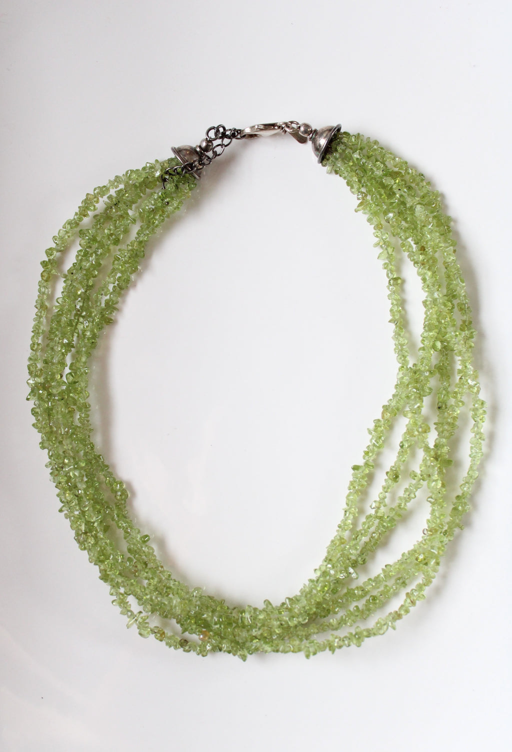Silpada Peridot Beaded Sterling Silver Clasp Layered Necklace
