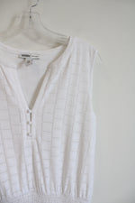 White House Black Market White Square Eyelet Dress | L