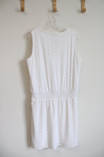 White House Black Market White Square Eyelet Dress | L