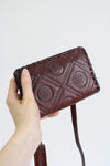 Brighton Ferrara Medium Brown Embossed Leather Zip Wallet