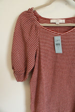 NEW LOFT Terracotta Striped Top | XXS Petite