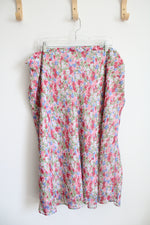 Jaclyn Smith Pink Green & Blue Floral Skirt | 2X