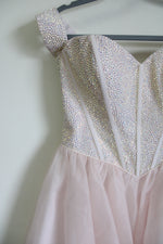 NEW Alyce Paris Corset Tulle French Pink Beaded Dress | 10