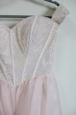 NEW Alyce Paris Corset Tulle French Pink Beaded Dress | 10