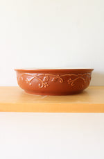 Pfaltzgraff Mission Flower Rust Brown Circular Serving Dish | 9"