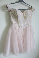 NEW Alyce Paris Corset Tulle French Pink Beaded Dress | 10