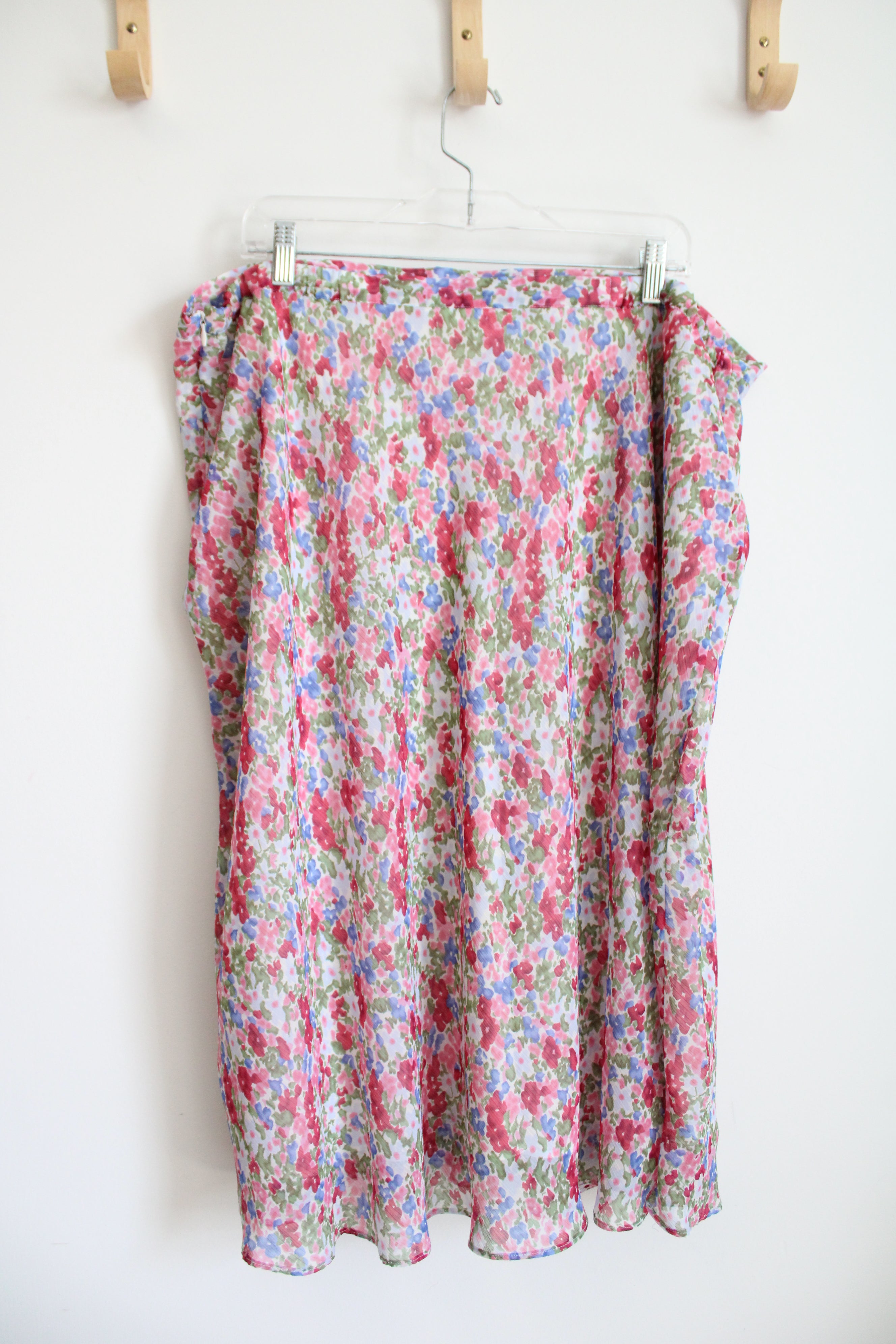 Jaclyn Smith Pink Green & Blue Floral Skirt | 2X