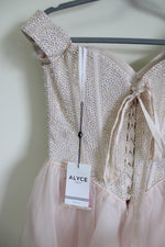 NEW Alyce Paris Corset Tulle French Pink Beaded Dress | 10