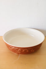 Pfaltzgraff Mission Flower Rust Brown Circular Serving Dish | 9"