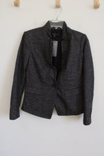 NEW Ann Taylor Gray Black Houndstooth Blazer | 2 Petite