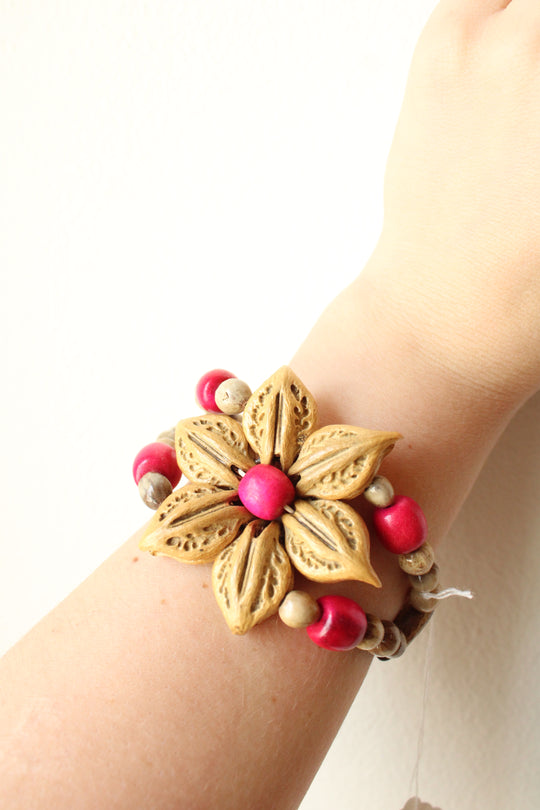 Soft Surroundings Vintage Seed Flower Cuff Bracelet
