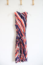 NEW A Pea In The Pod Navy Coral & White Striped Dress | S