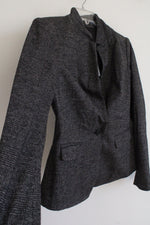 NEW Ann Taylor Gray Black Houndstooth Blazer | 2 Petite