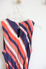 NEW A Pea In The Pod Navy Coral & White Striped Dress | S