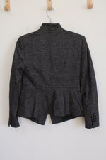 NEW Ann Taylor Gray Black Houndstooth Blazer | 2 Petite