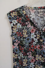 NEW Ann Taylor LOFT Black Floral Linen Top | XXS Petite