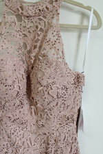 NEW Alyce Paris Rose Taupe Lace Pink Dress | 8