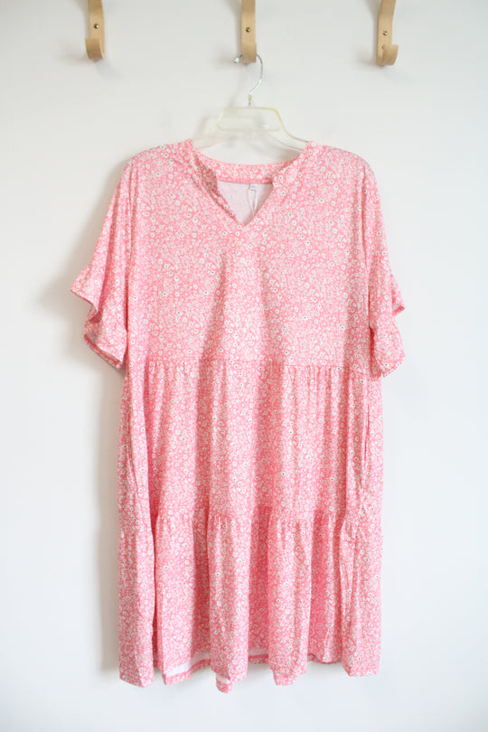 NEW Anrabess Pink & White Floral Dress | XXL