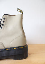 Dr. Martens 1460 Max Pale Olive Leather Platform Boots | Size 10
