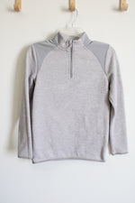 All In Motion Light Gray Fleece Lined Quarter Zip Pullover | Youth L (12/14)