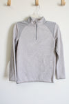 All In Motion Light Gray Fleece Lined Quarter Zip Pullover | Youth L (12/14)