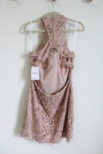 NEW Alyce Paris Rose Taupe Lace Pink Dress | 8