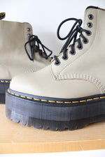 Dr. Martens 1460 Max Pale Olive Leather Platform Boots | Size 10