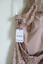NEW Alyce Paris Rose Taupe Lace Pink Dress | 8