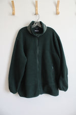 Lands' End Green Full Zip Fuzzy Jacket |2XL