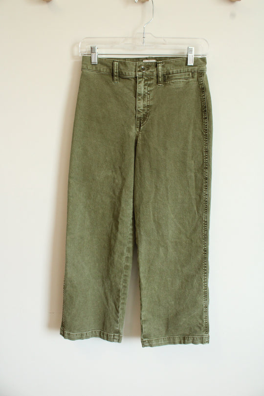J. Crew Green Slim Wide Leg Pant | 26 Petite