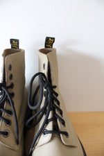Dr. Martens 1460 Max Pale Olive Leather Platform Boots | Size 10