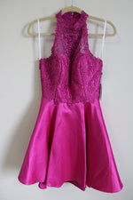 NEW Alyce Paris Raspberry Pink Lace Top Dress | 4