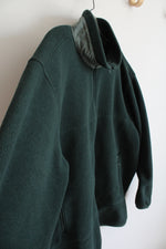 Lands' End Green Full Zip Fuzzy Jacket |2XL