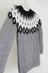 LOFT Fair Isle Gray Black White Sweater | S
