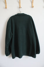 Lands' End Green Full Zip Fuzzy Jacket |2XL