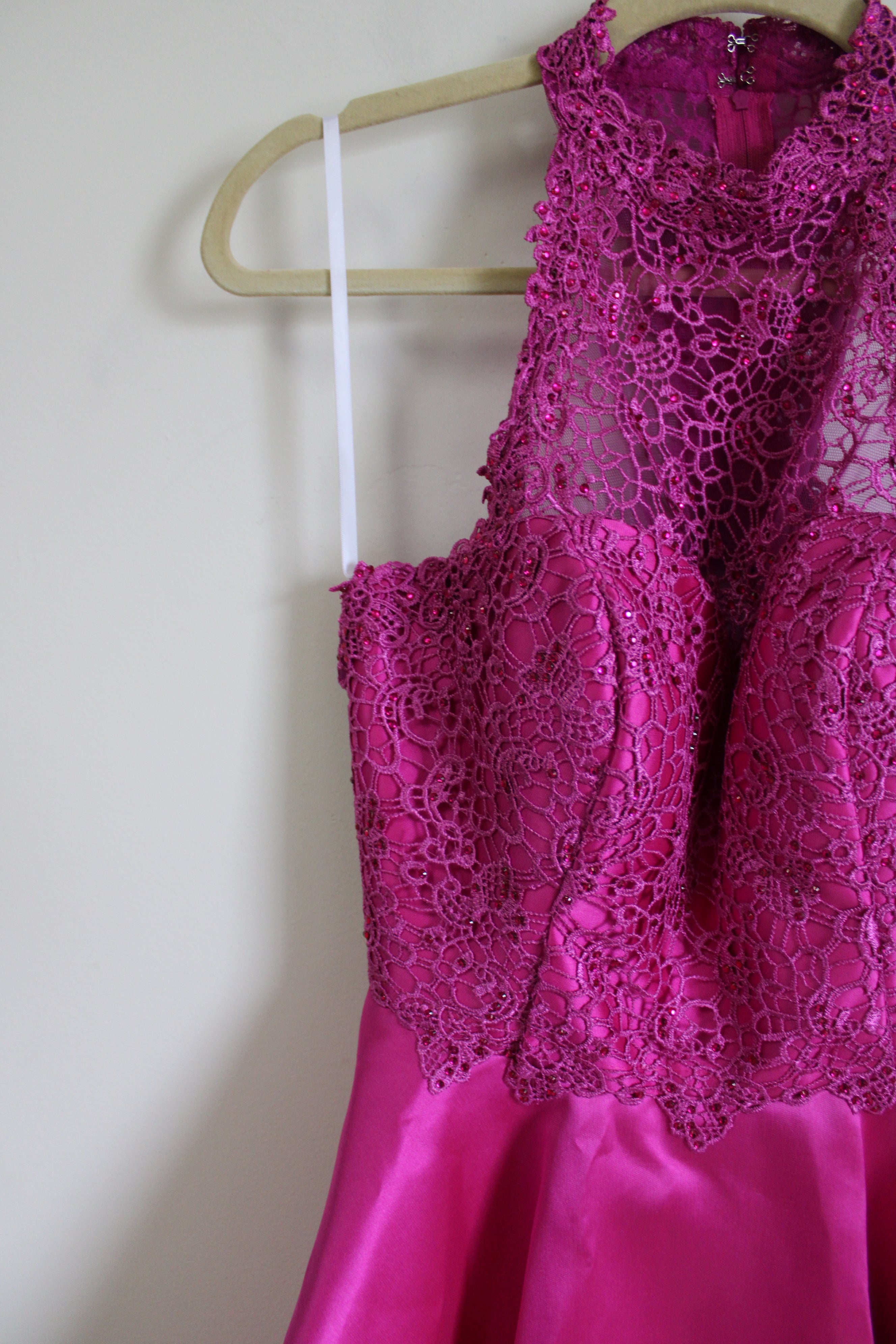 NEW Alyce Paris Raspberry Pink Lace Top Dress | 4  Jubilee Thrift